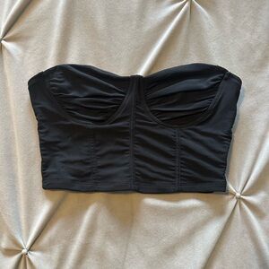 Black bustier crop top